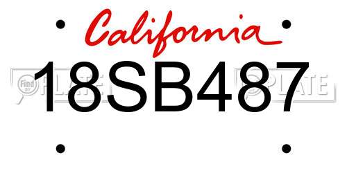 18SB487 California License Plate