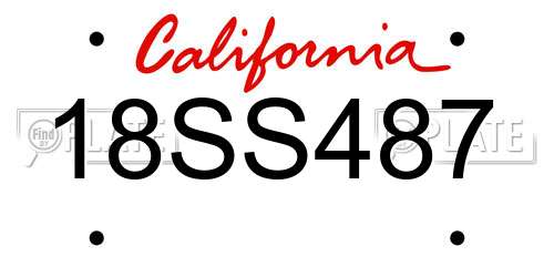 18SS487 California License Plate