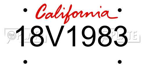 18V1983 California License Plate