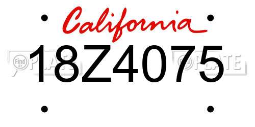 18Z4075 California License Plate