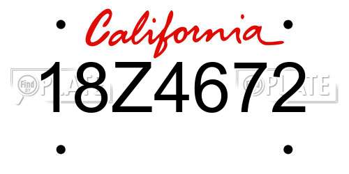 18Z4672 California License Plate