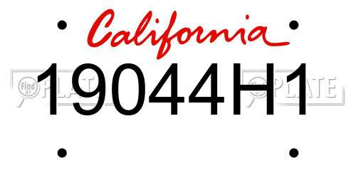 19044H1 California License Plate