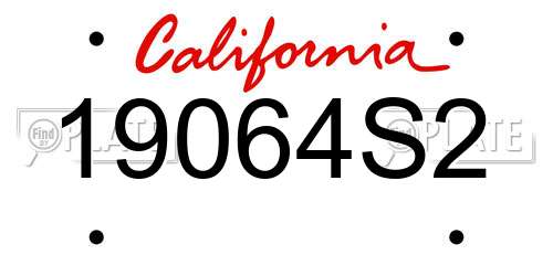 19064S2 California License Plate