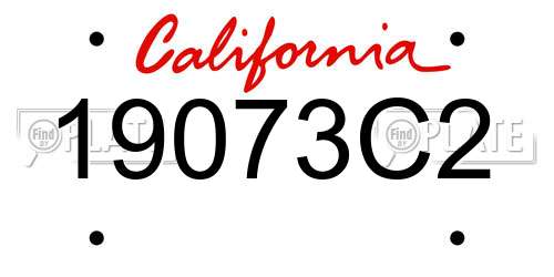 19073C2 California License Plate