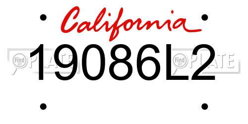 19086L2 California License Plate
