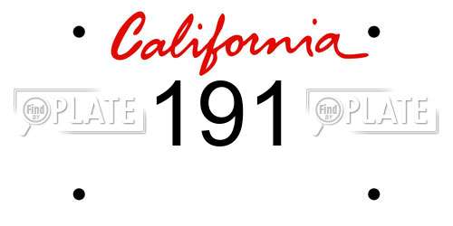 191 California License Plate