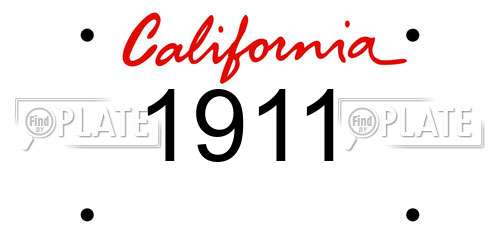 1911 California License Plate