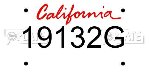 19132G California License Plate