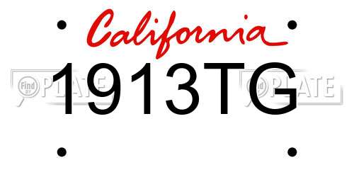 1913TG California License Plate
