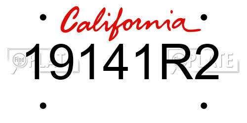 19141R2 California License Plate