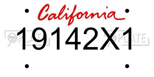 19142X1 California License Plate