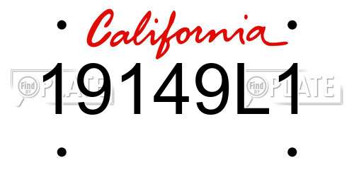 19149L1 California License Plate