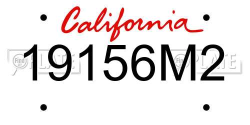 19156M2 California License Plate