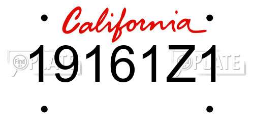 19161Z1 California License Plate