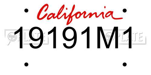 19191M1 California License Plate