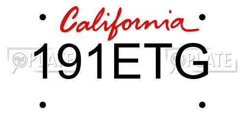 191ETG California License Plate