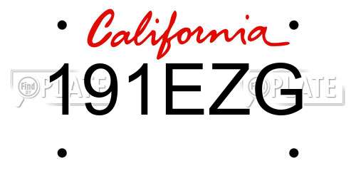 191EZG California License Plate