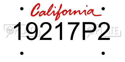 19217P2 California License Plate