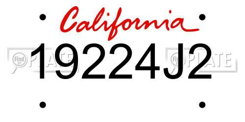 19224J2 California License Plate