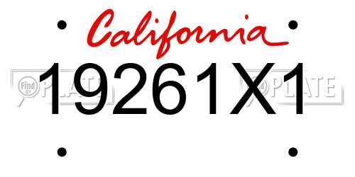 19261X1 California License Plate