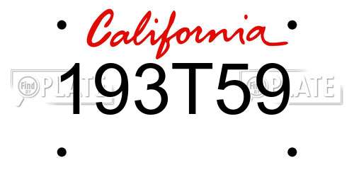 193T59 California License Plate
