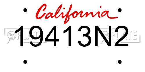19413N2 California License Plate