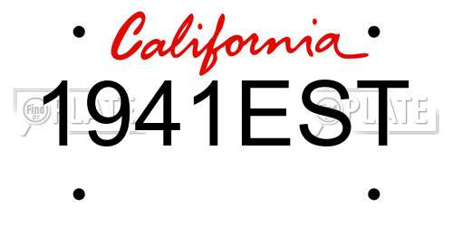 1941EST California License Plate