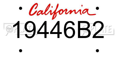 19446B2 California License Plate