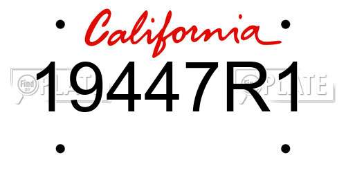 19447R1 California License Plate