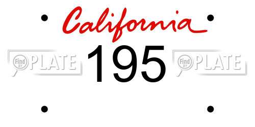 195 California License Plate