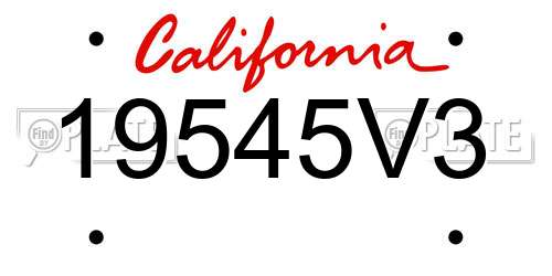 19545V3 California License Plate