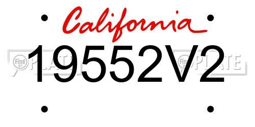 19552V2 California License Plate