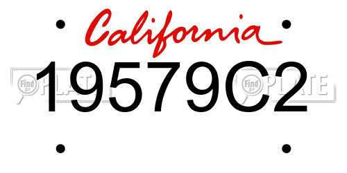 19579C2 California License Plate