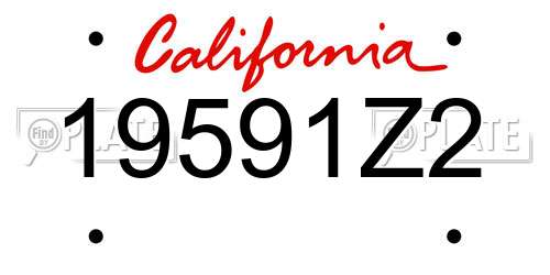 19591Z2 California License Plate