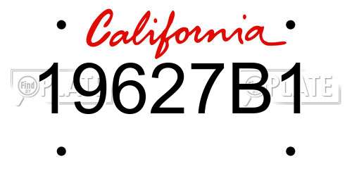 19627B1 California License Plate