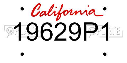 19629P1 California License Plate