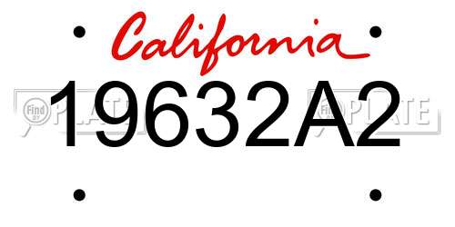 19632A2 California License Plate