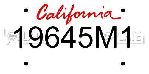 19645M1 California License Plate