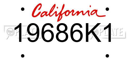 19686K1 California License Plate