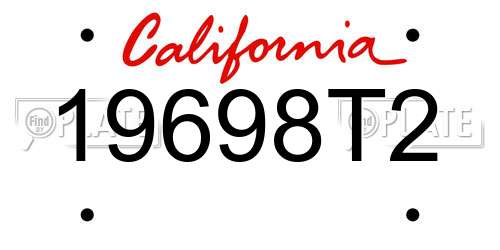19698T2 California License Plate