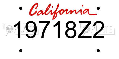 19718Z2 California License Plate