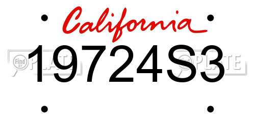 19724S3 California License Plate