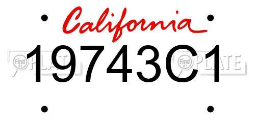 19743C1 California License Plate