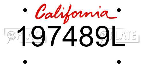 197489L California License Plate