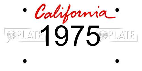 1975 California License Plate