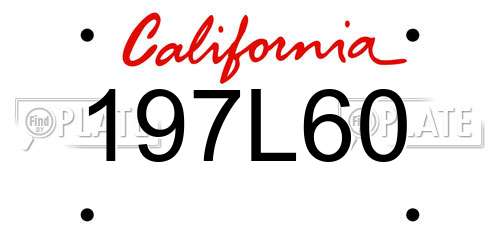 197L60 California License Plate