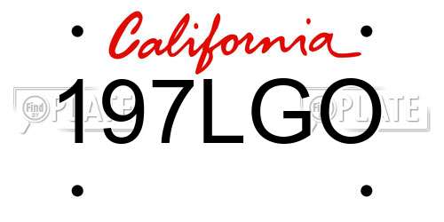 197LGO California License Plate