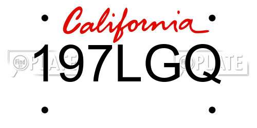 197LGQ California License Plate