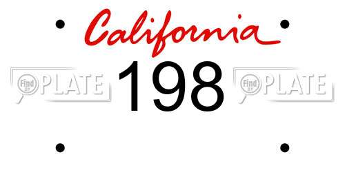 198 California License Plate