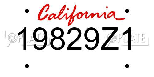 19829Z1 California License Plate
